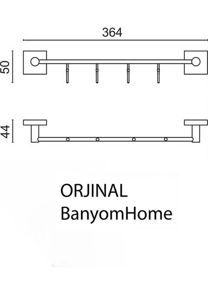 Paslanmaz Pirinç Mat Siyah Vizyon 4'lü Set Askılık fiyatları