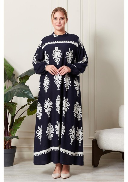 Kadın Büyük Beden Hakim Yaka Elbise indirimleri