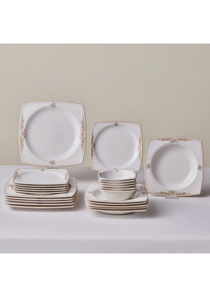 Square Bone New Margaret 24 Parça 6 Kişilik Yemek Takımı