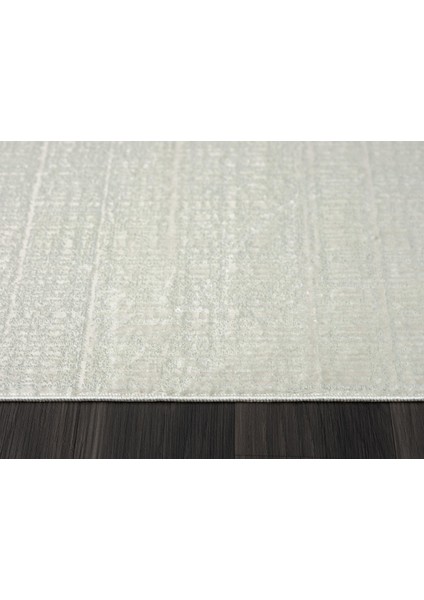 Best 106 Beyaz Halı Antrasit Detaylı İnce Parlak Makinada Yıkanabilir Antialerjik Modern Salon Halı