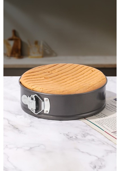 Karbon Çelik 3 Parça 24-26-28 cm Yuvarlak Kelepçeli Kek Kalıbı Seti CIN802SY modelleri