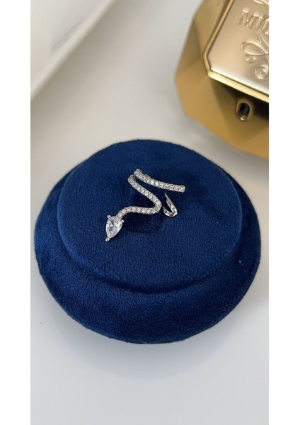Vip Seri Gümüş Zirkon Taşlı Kıkırdak Küpe (Earcuff )