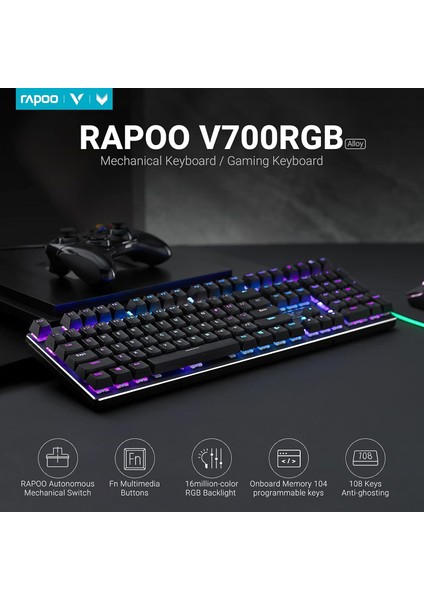 V700RGB Mekanik Rgb Ingilizce KLAVYE(RP-V700RGB)