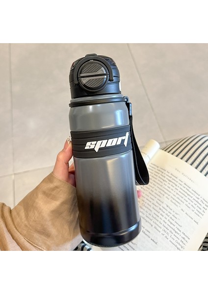 750ML2024 Seçilen Paslanmaz Çelik Kahve Fincanı Büyük Kapasiteli Yalıtımlı Saman Taşınabilir Saman Bardağı Açık Spor Su Isıtıcısı (Yurt Dışından)