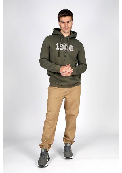 Washington Erkek Kapüşonlu Sweatshirt Haki