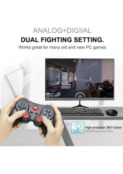 T3 Wireless Kablosuz Oyun Kolu Bluetooth Joystick Gamepad