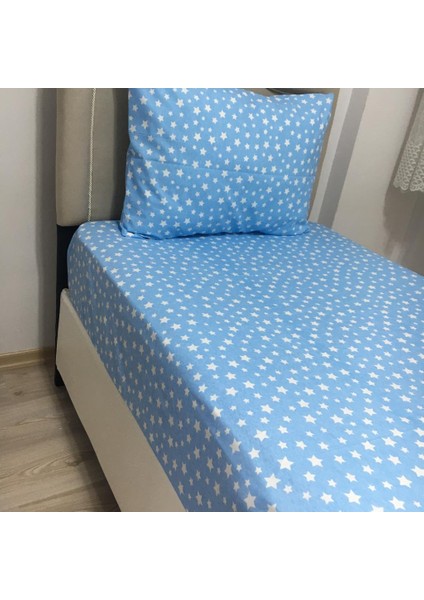 Tek Kişilik Ara Beden Lastikli Çarşaf Takımı 120X200 Yıldız Desen