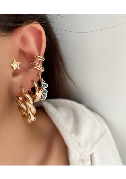 Gold Zincir Model Earcuff ( Kıkırdak Küpe )