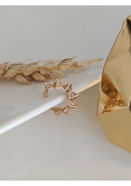 Gold Zımba Model Earcuff Kıkırdak Küpe
