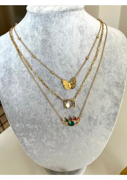 Çelik Gold Kelebek Model Kolye fiyatları