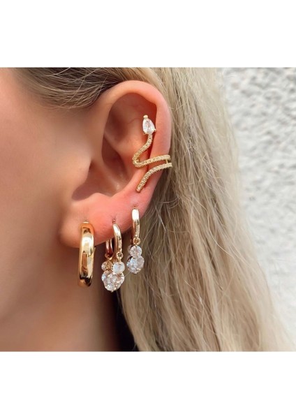 Gold Zirkon Yaşlı Yılan Earcuff (Kıkırdak Küpe ) fiyatları
