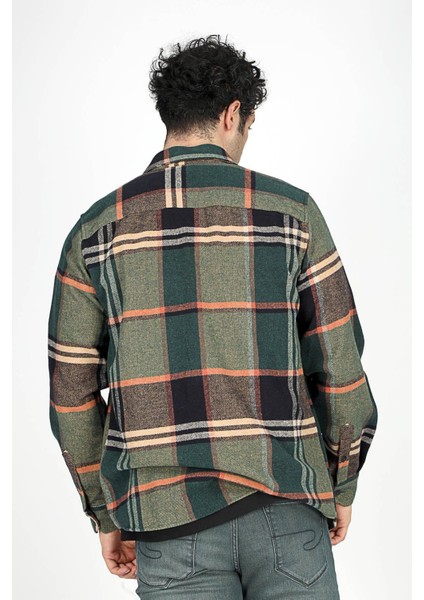 Galvin Erkek Dokuma U.kol Gömlek Zümrüt-Taba modelleri