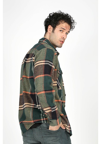 Galvin Erkek Dokuma U.kol Gömlek Zümrüt-Taba fırsatları