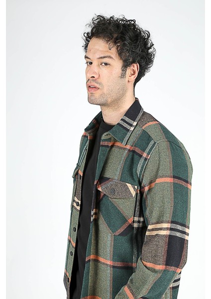 Galvin Erkek Dokuma U.kol Gömlek Zümrüt-Taba indirimleri