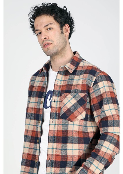 Cruz Erkek Dokuma Uzun Kol Gömlek Kiremit-Ekru indirimleri