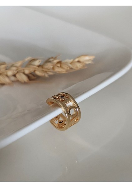 Kadın Gold Love Model Earcuff Kıkırdak Küpe