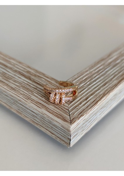 Zirkon Taşlı Halka Earcuff ( Kıkırdak Küpe )