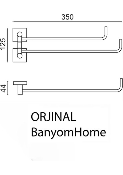 Paslanmaz Pirinç Mat Siyah Vizyon 2’li Döner Havluluk fiyatları