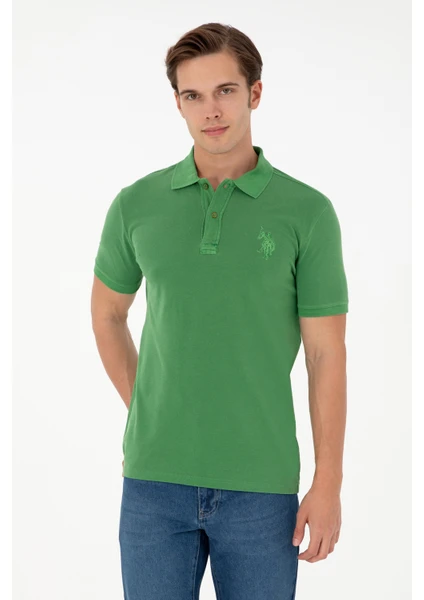 U.S. Polo Assn. 50294207-VR054 Erkek Yeşil Basic T-Shirt