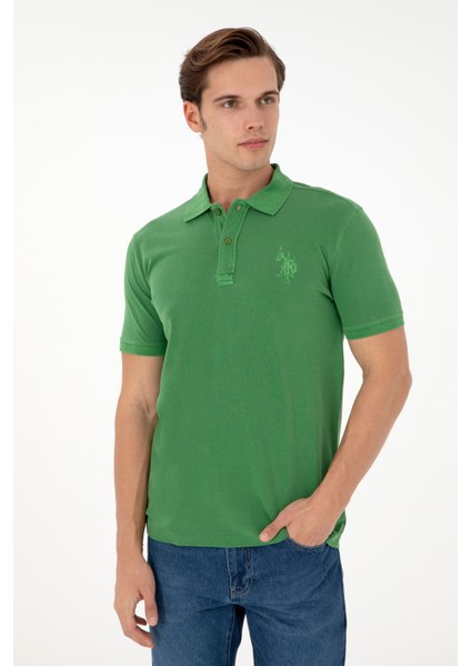 U.S. Polo Assn. 50294207-VR054 Erkek Yeşil Basic T-Shirt