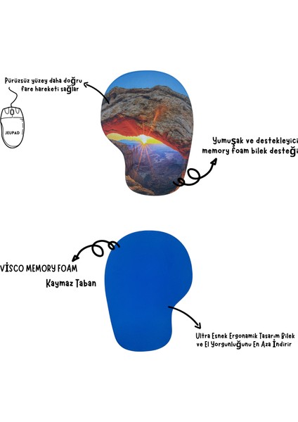 Bilek Destekli Memory Foam Kaymaz Taban Mouse Pad MSP-008 Desenli 15