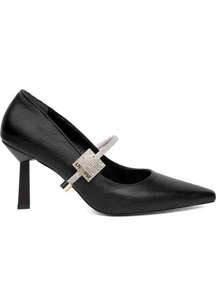PM439 K951 Kadın Klasik Topuklu Ayakkabı Siyah
