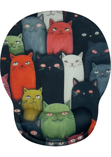 Bilek Destekli Memory Foam Kaymaz Taban Mouse Pad MSP-014 Desenli 3