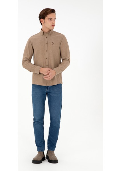 Erkek Haki Gömlek Basic 50293980-VR027 fırsatları