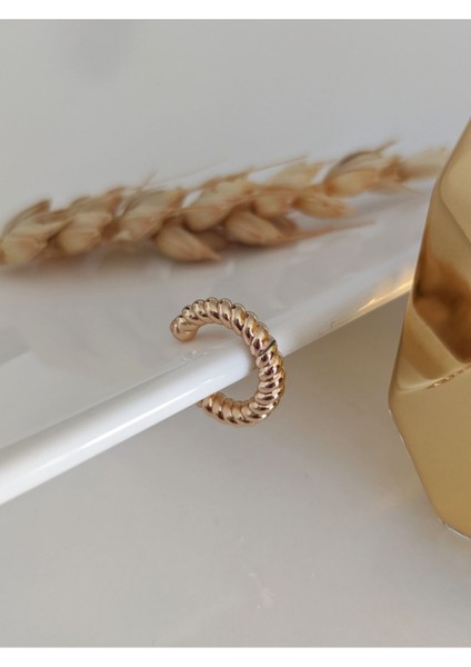 Gold Burgu Model Earcuff Kıkırdak Küpe