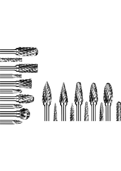 Çift Kesim Karbür Döner Çapak Seti 20 Adet Kalıp Öğütücü Uçları 1/8 Inç Shank Tungsten Karbür Kesme Çapakları Ahşap Çalışma Için (Yurt Dışından)