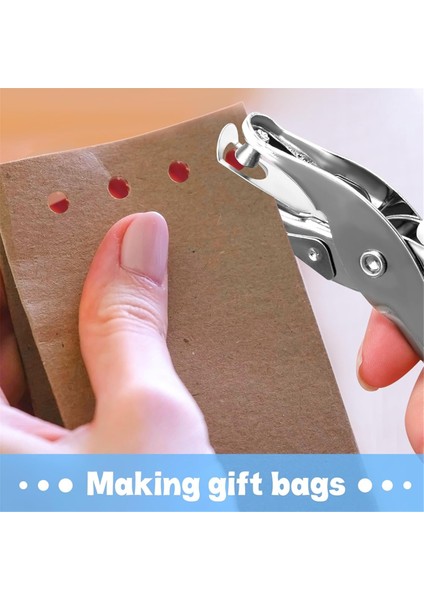 12'li Paket 1 Delik Delgeç 1/4 ve 1/8 Inç Tek Delik Delgeç Metal 5 Sayfa Kapasiteli Tek Delik Delgeç Seti Kağıt Delgeçleri (Yurt Dışından)