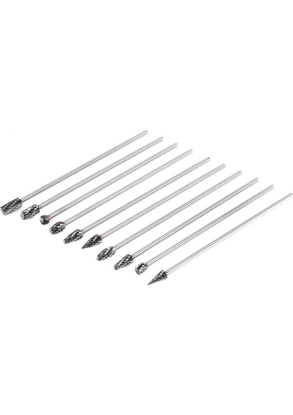 10 Adet 4 Inç Uzun Çift Kesim Tungsten Katı Karbür Döner Çapak Seti 1/8 Inç (3mm) Shank Büküm Matkap Ucu Döner Aletler Için (Yurt Dışından)