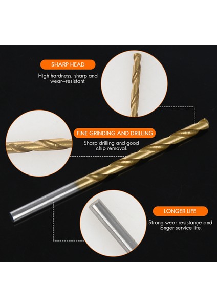 50 Adet Titanyum Kaplamalı Yüksek Hız Çelik Matkap Ucu Seti Aracı 1/1.5/2/2.5/3mm (Yurt Dışından)