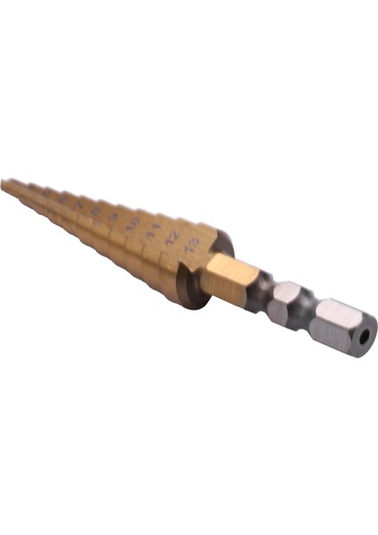 1/4 Inç Hex Shank Hss Yüksek Hız Çeliği Titanyum Kaplamalı Adım Matkap Ucu 3-13MM (Yurt Dışından)