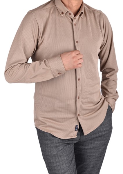 Adv 2024-01 Örme Likra Gömlek/sütlü Kahve/s fırsatları