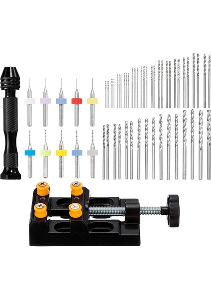60 Parça El Matkabı Takım Seti, 10 Parça Pcb Matkap Ucu, 48 Parça 0,5-3,0 mm Büküm Matkap Ucu, Ahşap Plastik El Sanatları Oymacılığı Için (Yurt Dışından)