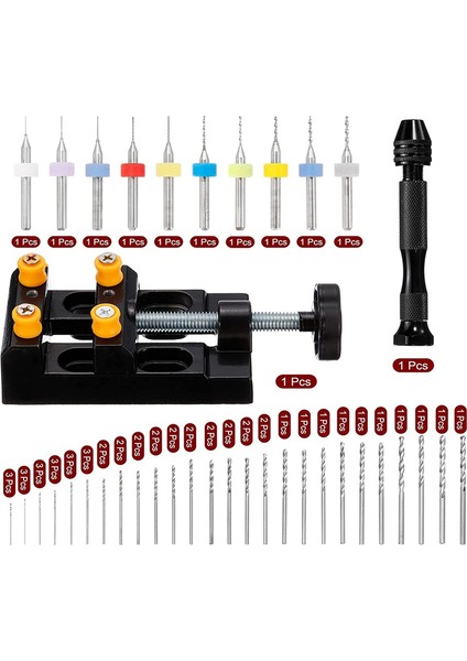 60 Parça El Matkabı Takım Seti, 10 Parça Pcb Matkap Ucu, 48 Parça 0,5-3,0 mm Büküm Matkap Ucu, Ahşap Plastik El Sanatları Oymacılığı Için (Yurt Dışından) fırsatları