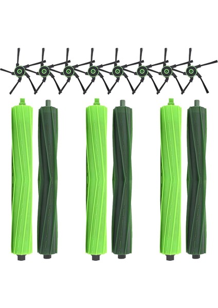 Irobot Roomba S9 (9150) S9+ S9 Plus (9550) S Serisi Aı Robot Süpürge Kitleri Için 3 Takım Kauçuk Fırça, 8 Yan Fırça (Yurt Dışından)