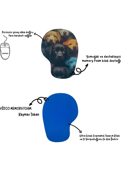 Bilek Destekli Memory Foam Kaymaz Taban Mouse Pad MSP-008 Desenli 17