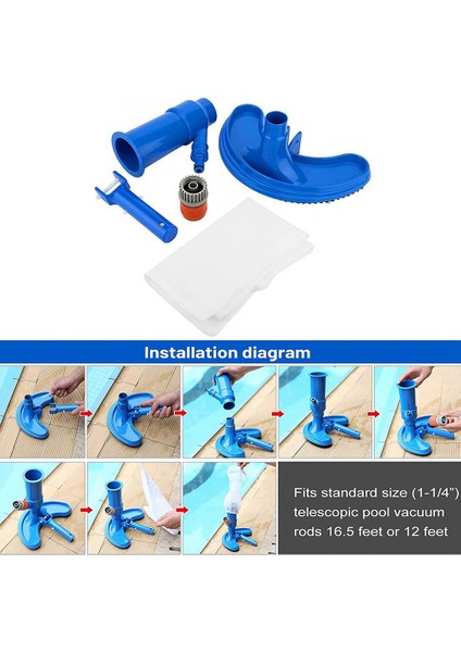 Fırçalar ve Çanta ile Yer Üstü Havuz Için Taşınabilir Havuz Süpürgesi, Spa Jakuzi, Şişme Havuzlar ve Çeşmeler Için (Abd Standardı) (Yurt Dışından) indirimleri