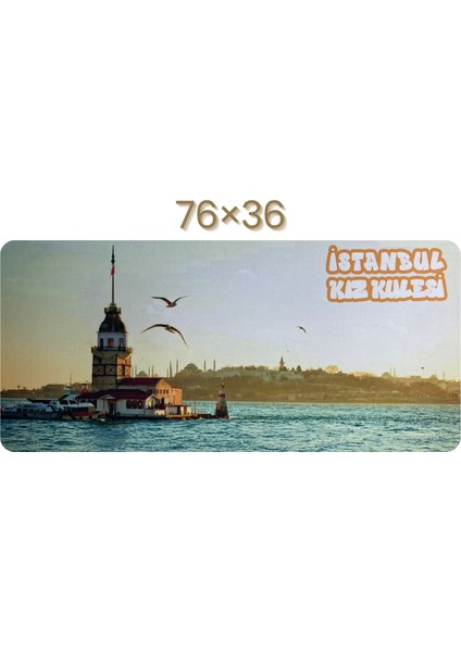 Büyük Boy Kız Kulesi Baskılı Memory Foam Kaymaz Taban Mouse Pad