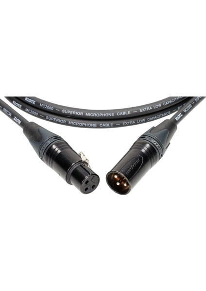 M2 MC2000 XLR Neutrik Uçlu Siyah 2 mt Mikrofon Kablosu