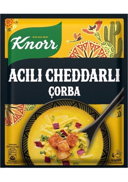 Acılı Cheddarlı Çorba 4 Kişilik 74 gr x 5