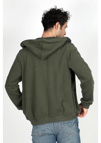 Ruth Erkek Kapüşonlu Fermuarlı Sweatshirt Haki