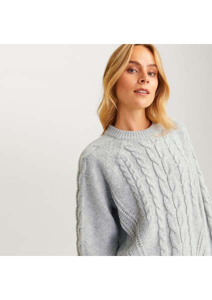 Kadin Desenli Bisiklet Yaka Örme Kazak - Josie fırsatları