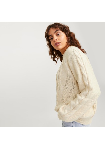 Kadin Desenli Bisiklet Yaka Örme Kazak - Josie modelleri