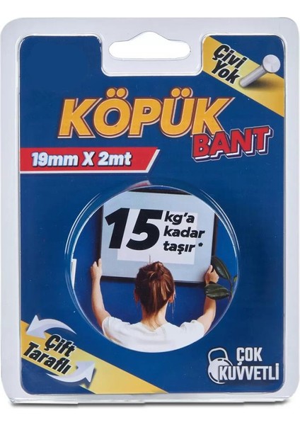 Solvent Akrilik Köpük Montaj Bandı - Mavi