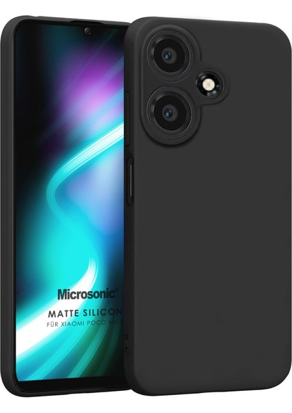 Matte Silicone Xiaomi Poco M6 5g Kılıf Siyah