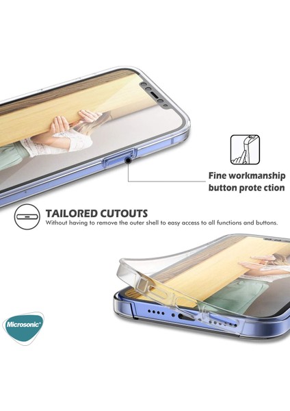 iPhone 14 Pro Max Kılıf 6 Tarafı Tam Full Koruma 360 Clear Soft Şeffaf