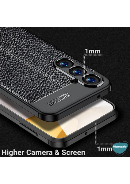 Samsung Galaxy A16 Kılıf Deri Dokulu Silikon Siyah